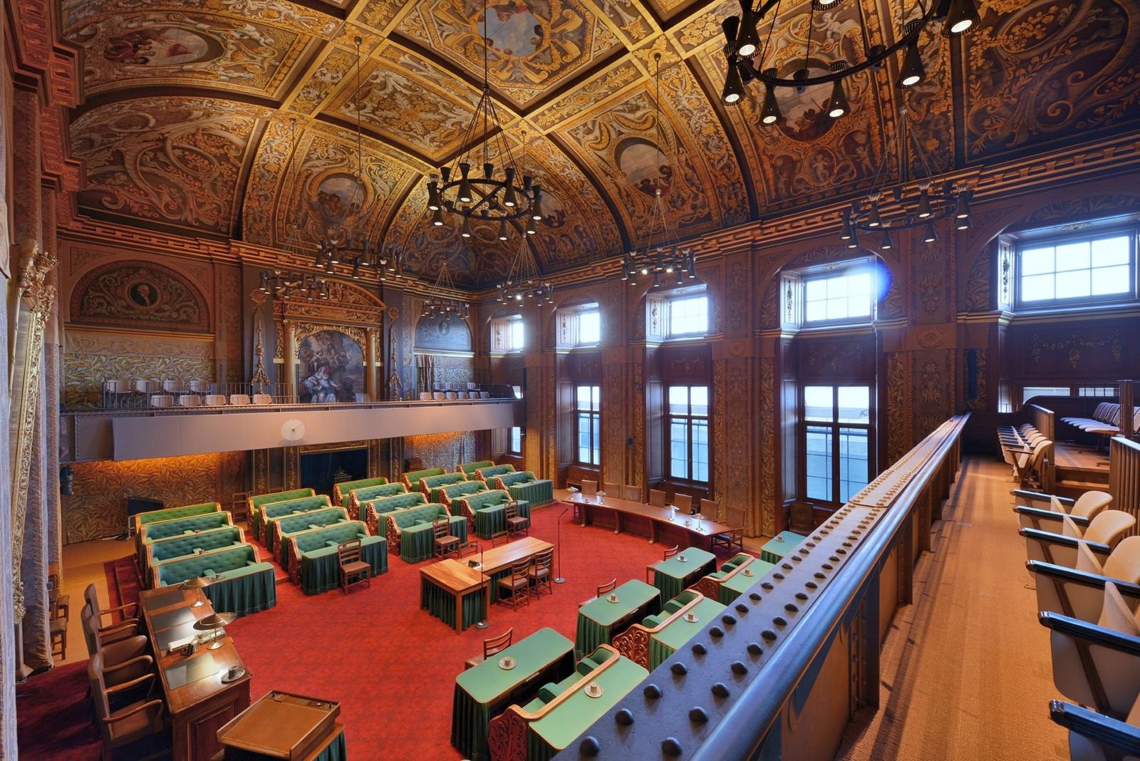 Senate (Eerste Kamer) plenary chamber, The Hague — Photo: Rijksvastgoedbedrijf / Corne Bastiaansen, CC0